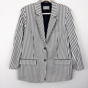 Everlane Womens The Oversized Blazer Size 16 Striped Classic Office Buttersmooth